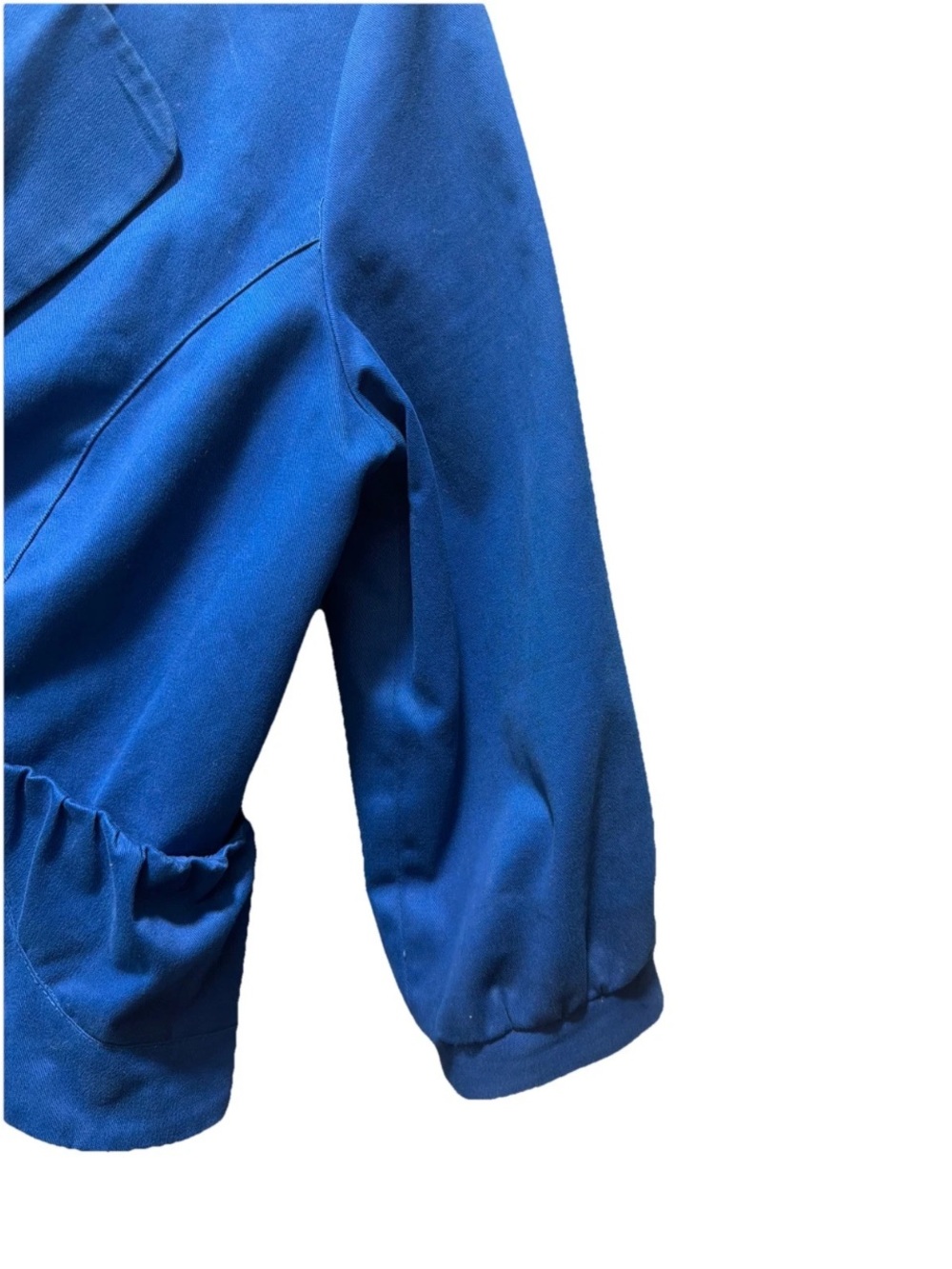 Coco and Chase Sapphire Blue Brushed Soft Denim Cropped Blazer Single Button EUC - Picture 6 of 7